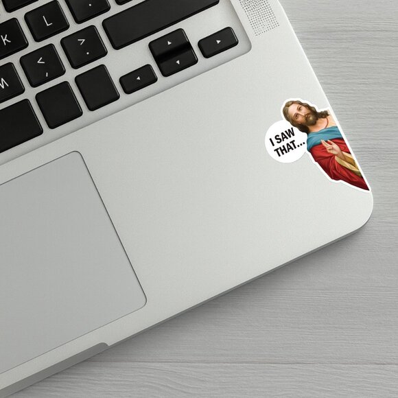 Christian Jesus Christmas Sticker For Laptops iPhone notebook suitcase - Picture 1 of 6